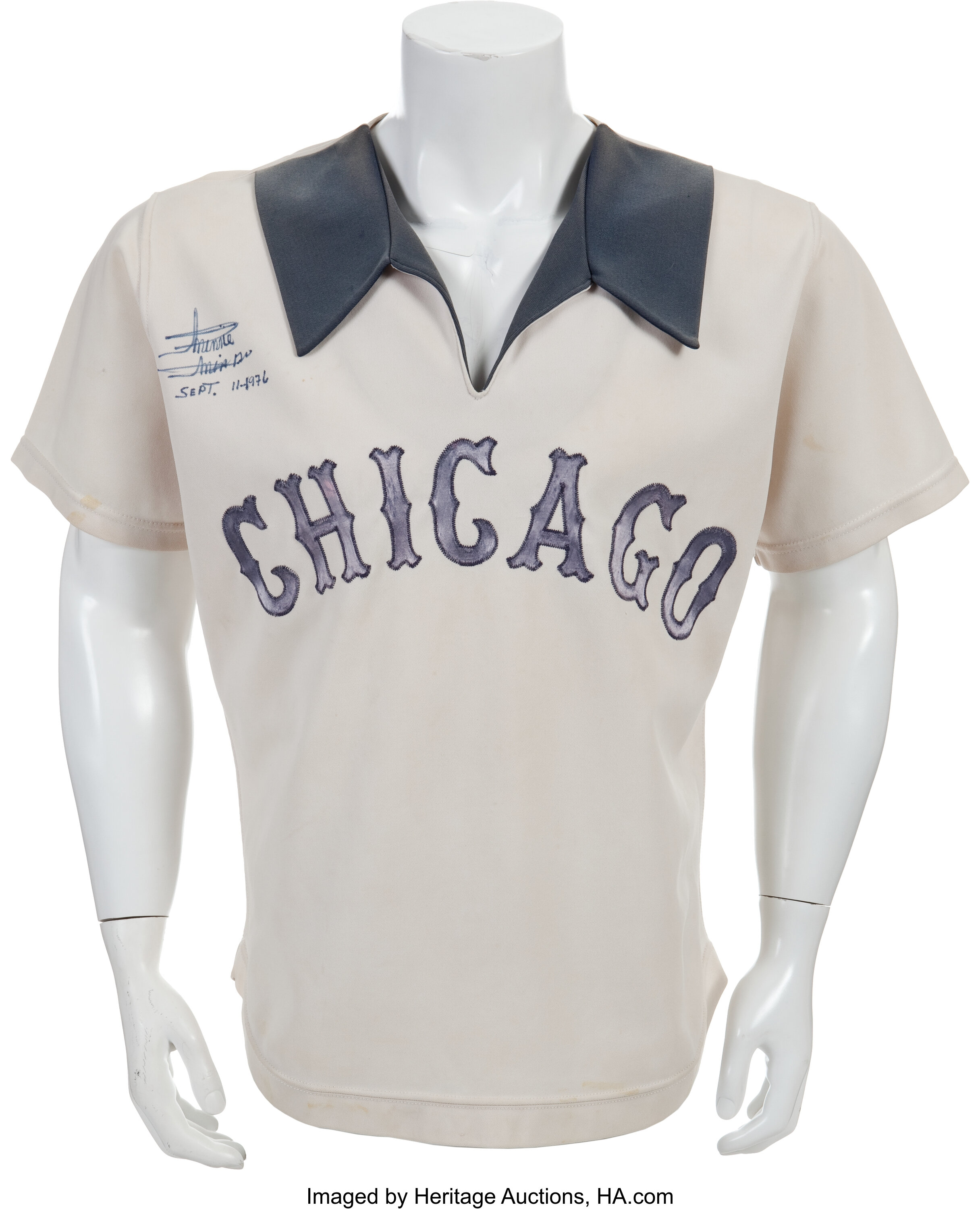 1976 Minnie Minoso Game Worn Chicago White Sox Jersey. Baseball, Lot  #80975