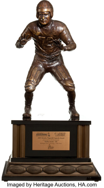 Football Collectibles:Others, 2007 Bronko Nagurski Legends Award Trophy Presented to Bubba Smith....