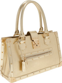 Louis Vuitton Limited Edition Gold Metallic Suhali Leather Le fabuleux Bag