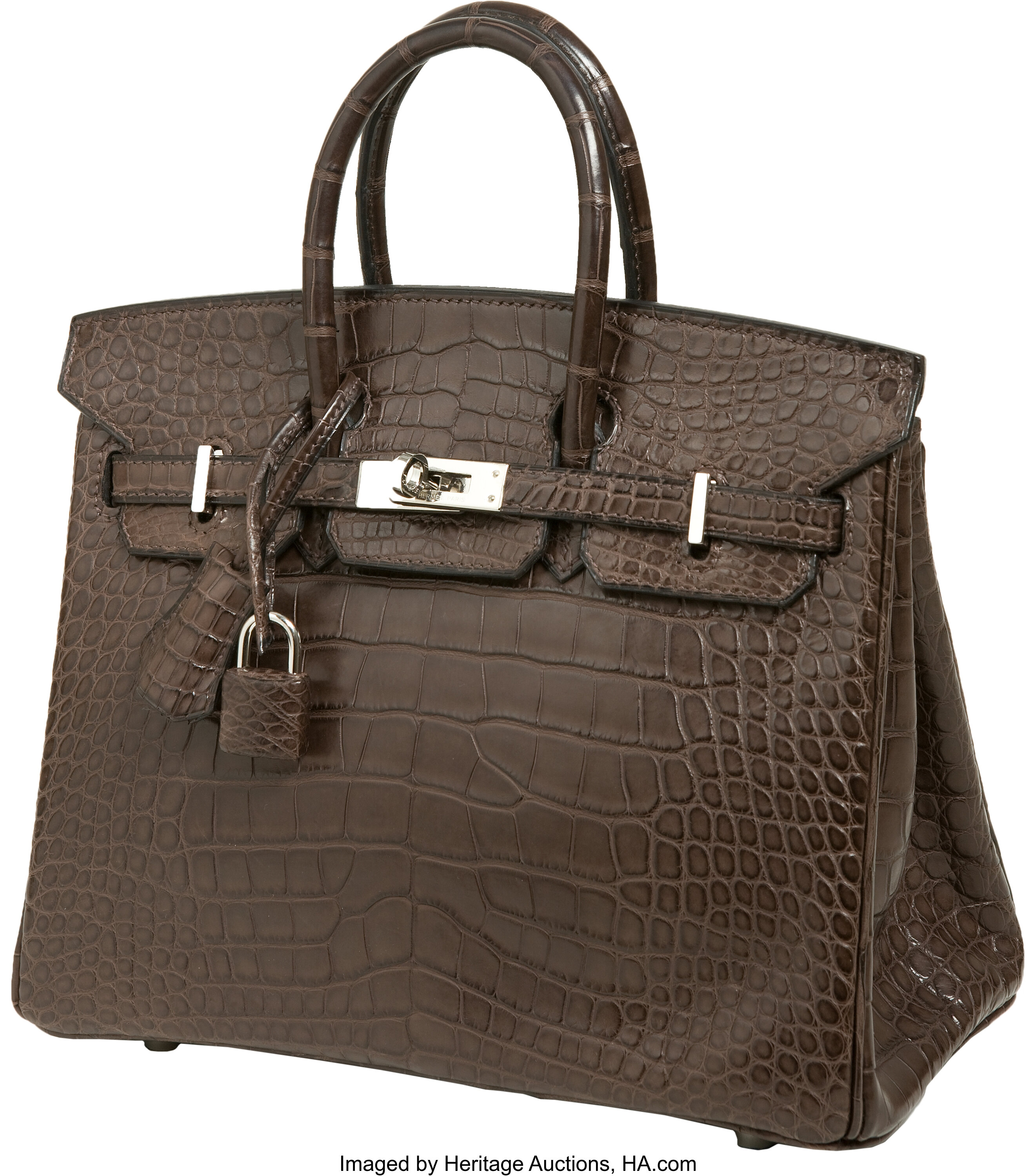 Hermes 25cm Matte Gris Elephant Alligator Birkin Bag with Palladium, Lot  #56086