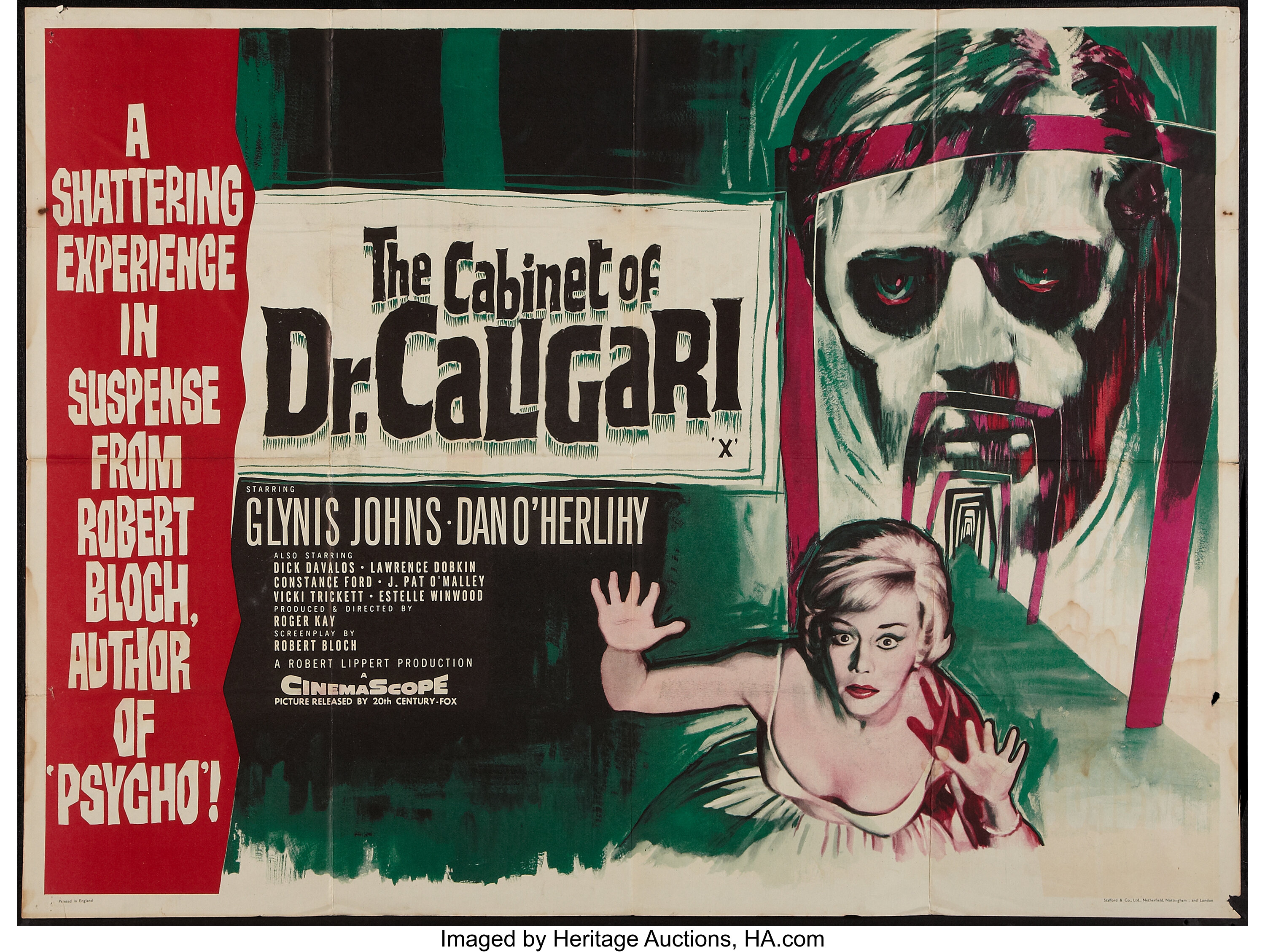 The Cabinet Of Caligari 20th Century Fox 1962 British Quad 30