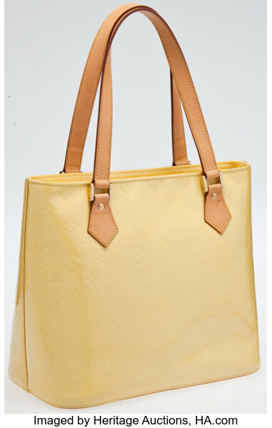 Louis Vuitton Lime Yellow Vernis Houston Bag.  Luxury, Lot #79008
