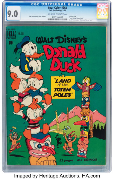 Golden Age (1938-1955):Humor, Four Color #263 Donald Duck (Dell, 1950) CGC VF/NM 9.0 Off-white to white pages....