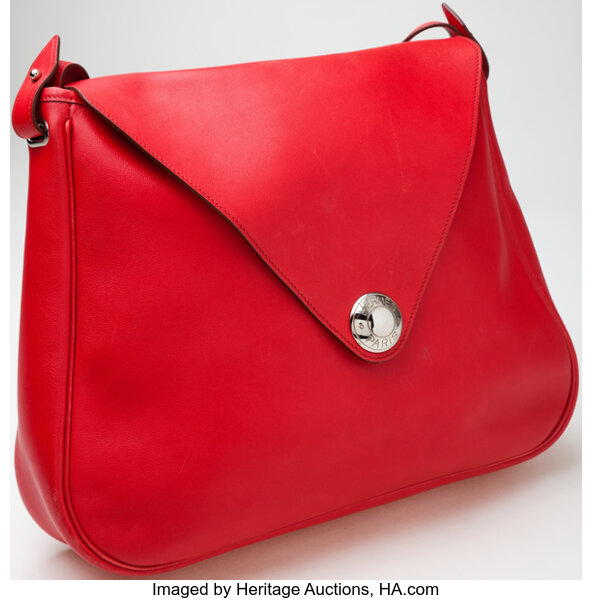Heritage Vintage: Hermes Rouge Garance Clemence Leather Christine, Lot  #77003