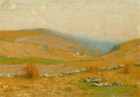 BRUCE CRANE (American, 1857-1937) Golden Hills Oil on canvas 14-1/4 x 20-1/4 inches (36.2 x 51.4