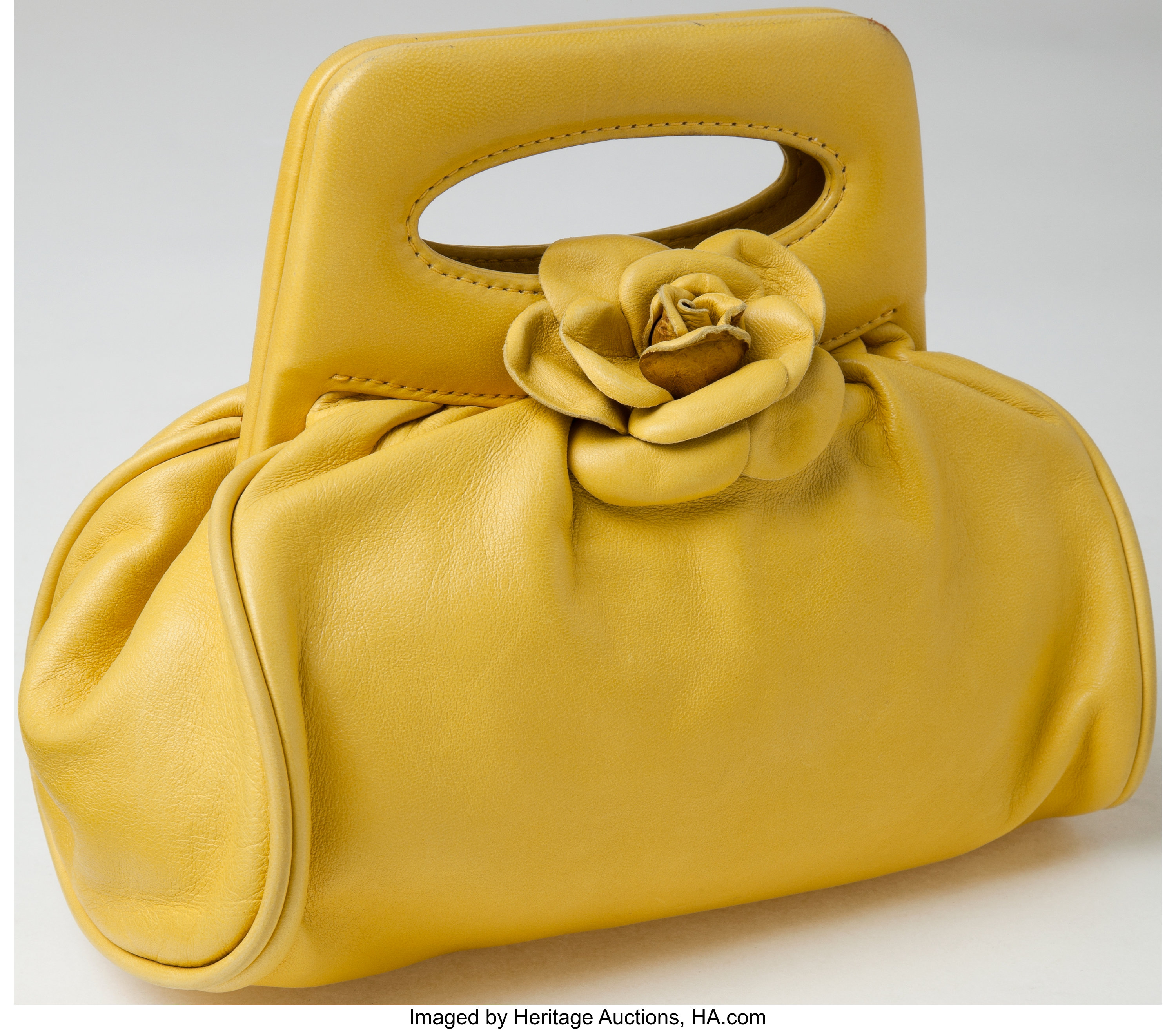 Heritage Vintage: Chanel Yellow Lambskin Leather Small Flower