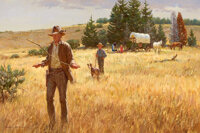 DUANE BRYERS (American, b. 1911) New Beginnings Oil on canvas 24 x 36 inches (61.0 x 91.4 cm) Signed lower left: Duane B...