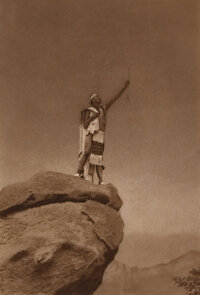 EDWARD SHERIFF CURTIS (American, 1868-1952) By the Arrow I Have Said It, 1909 Photogravure on tissue
