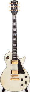 Musical Instruments:Electric Guitars, 1989 Gibson Les Paul Custom White Solid Body Electric Guitar,
Serial # 81799550....