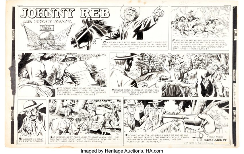 Details about   Johnny Reb Sunday by Frank Giacoia & Jack Kirby from 5/5/1957 Half Page Size! 