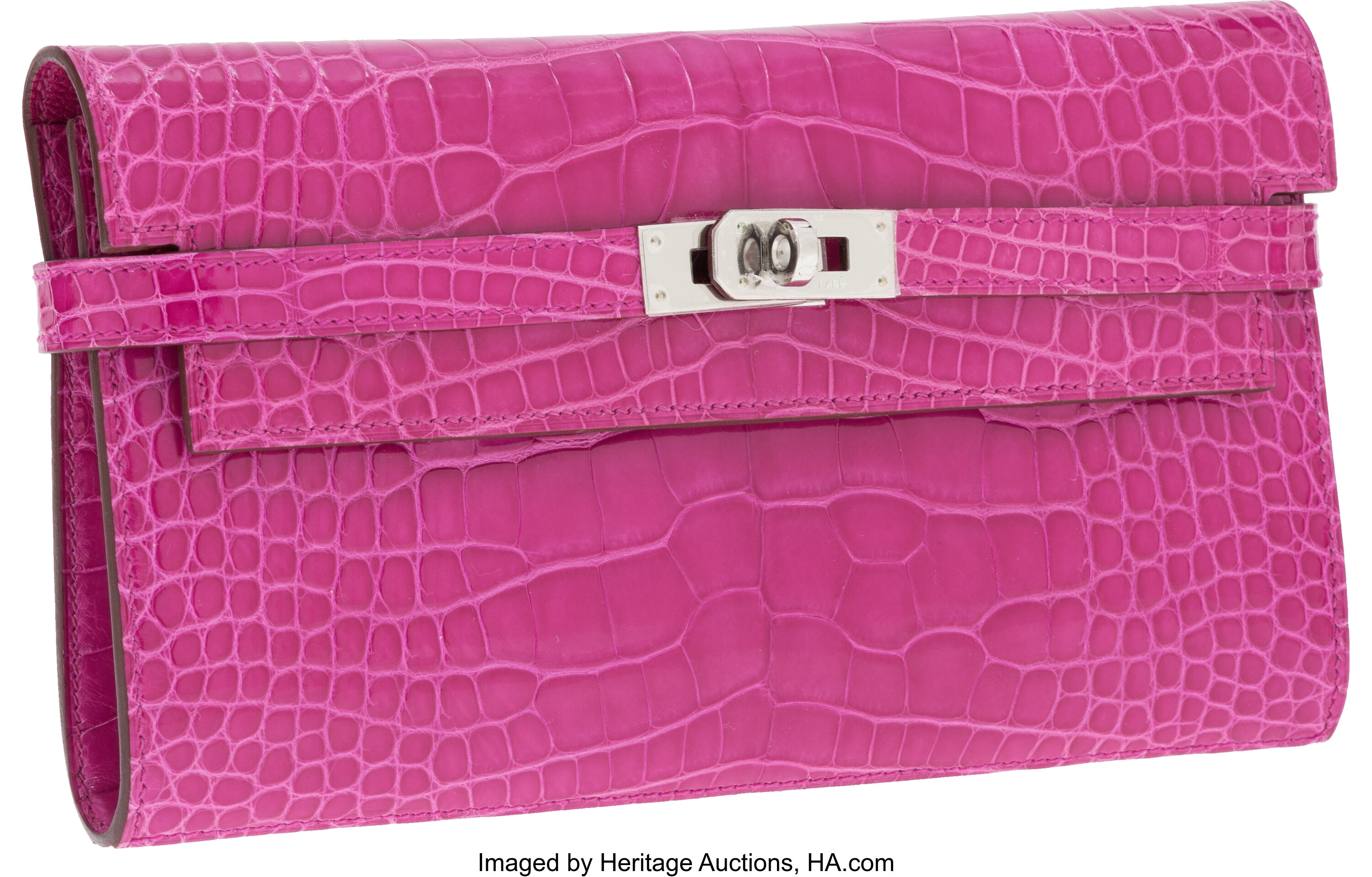 Hermès Rose Scheherazade Alligator Mississippiensis Kelly Wallet Palladium  Hardware Available For Immediate Sale At Sotheby's