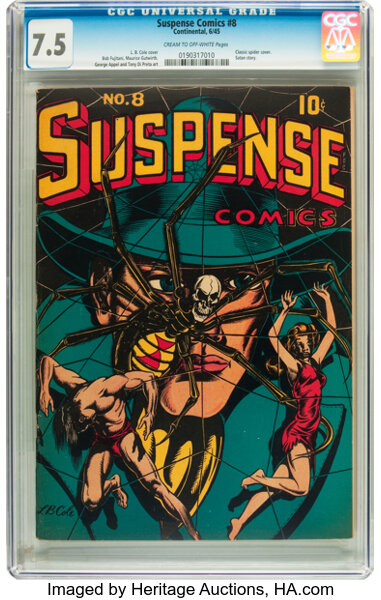 Golden Age (1938-1955):Horror, Suspense Comics #8 (Continental, 1945) CGC VF- 7.5 Cream tooff-white pages....