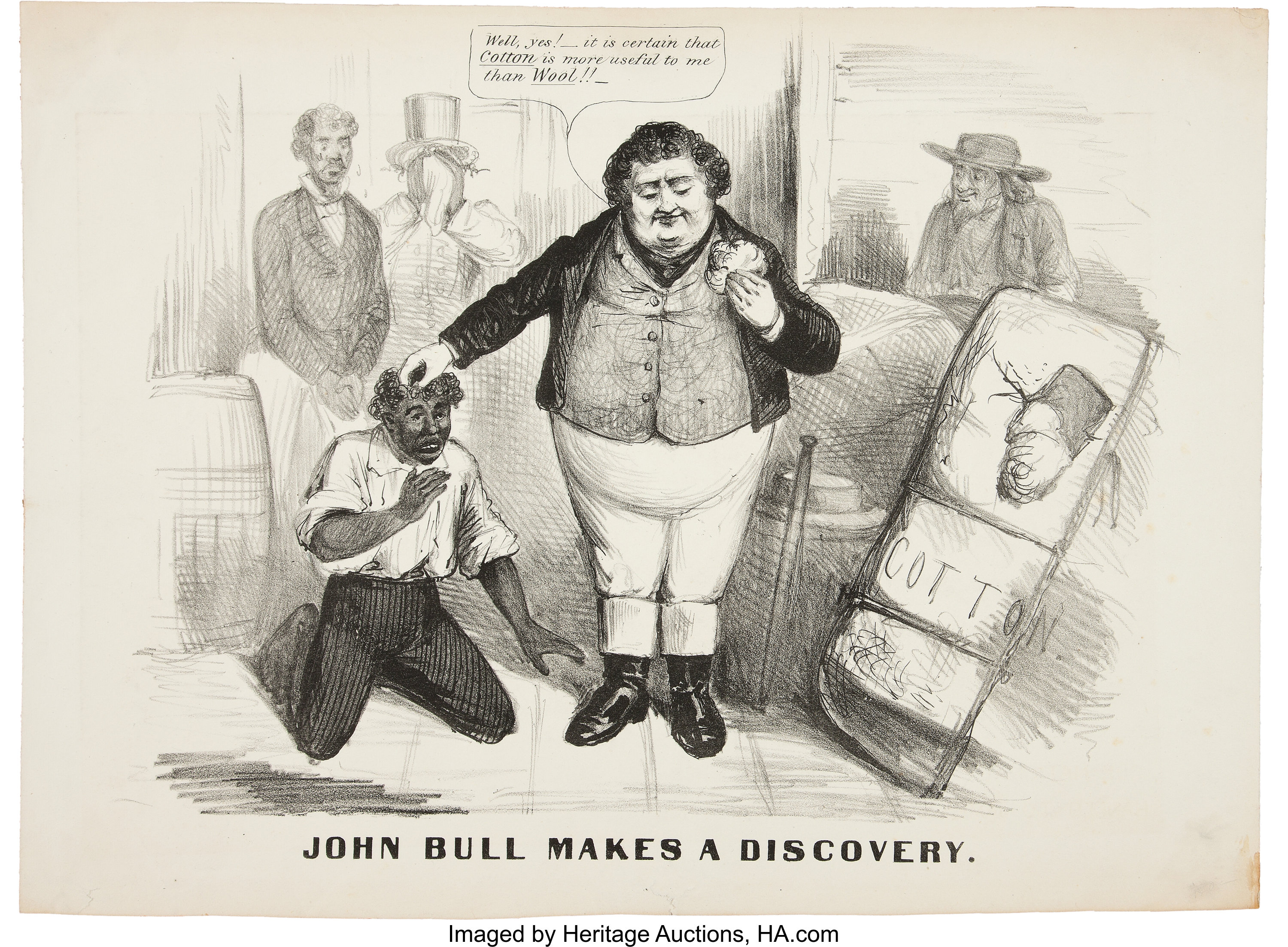 Civil War: Anti-British Slavery vs. Cotton Cartoon.... Political | Lot  #39801 | Heritage Auctions