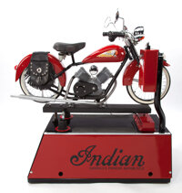 COIN OPERATED "INDIAN MOTORCYCLE" RIDE 20th century 53 x 28 x 54 inches (134.6 x 71.1 x 137.2 cm)