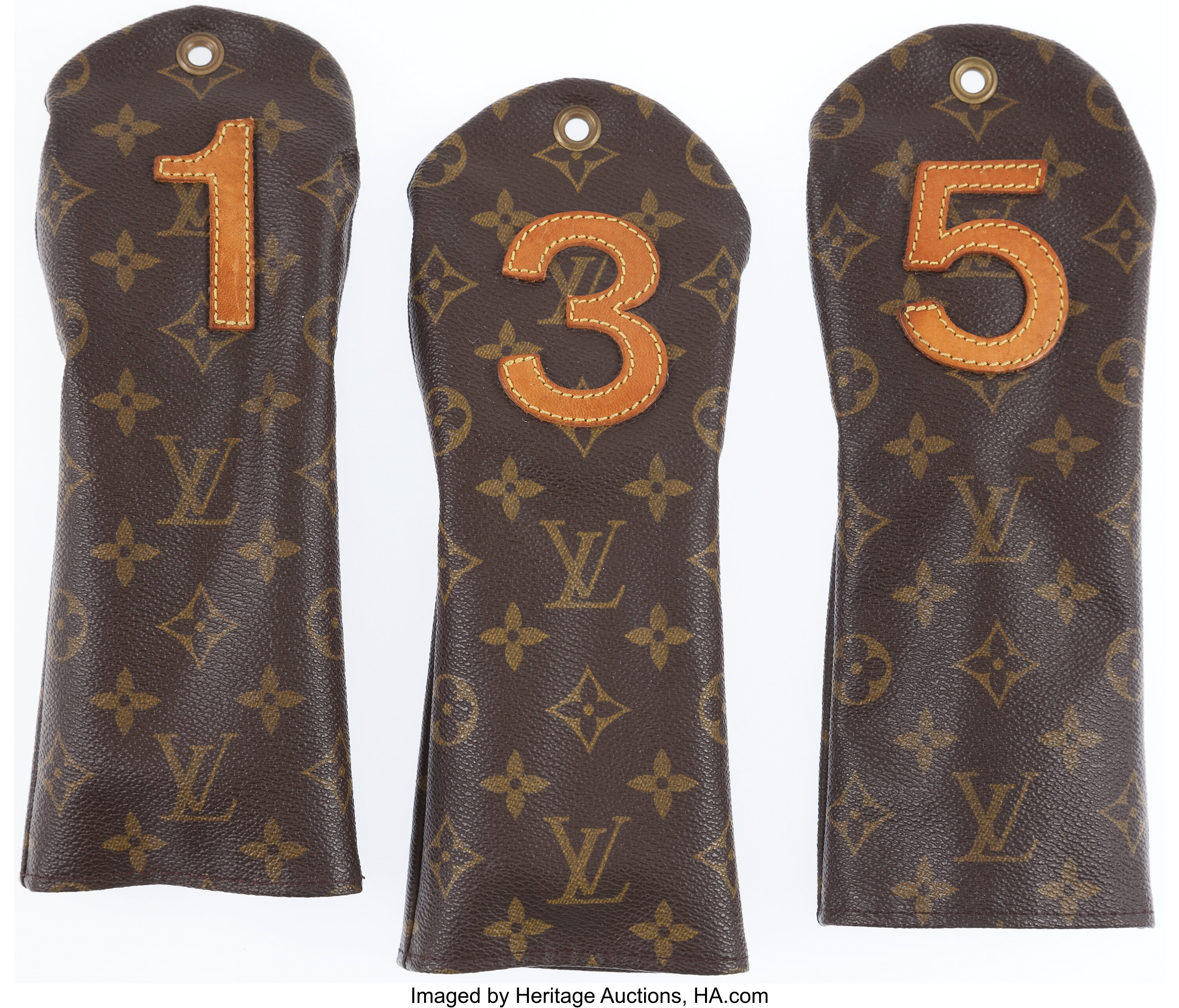 Set of Three; Louis Vuitton Classic Monogram Canvas Golf Head, Lot #79010