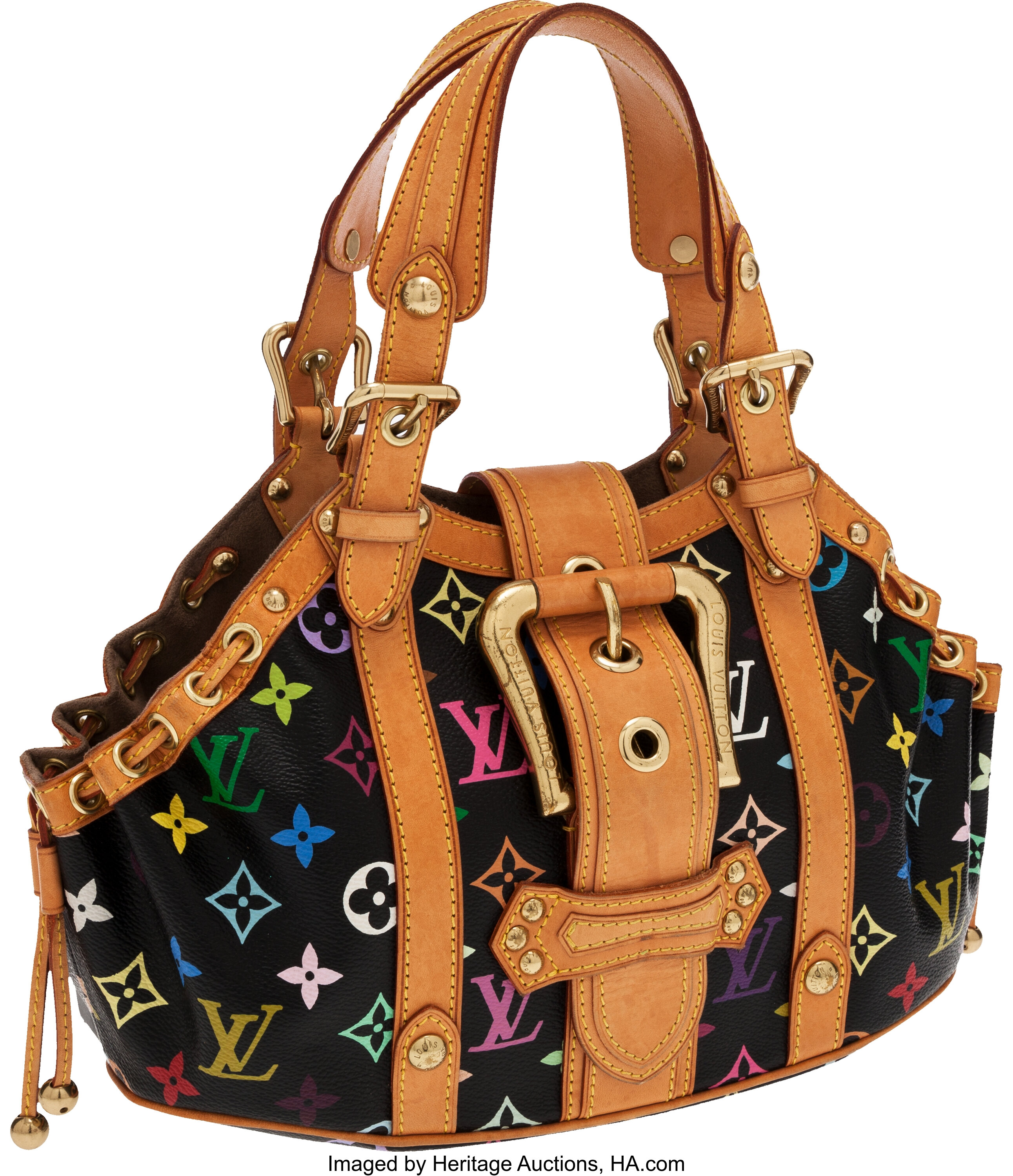 LOUIS VUITTON THEDA MP BLACK MULTICOLOUR MONOGRAM CANVAS HAND BAG