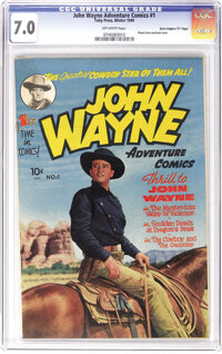 John Wayne Adventure Comics #1 Davis Crippen ("D" Copy) pedigree (Toby Publishing, 1949) CGC FN/VF 7.0 Off-whi...