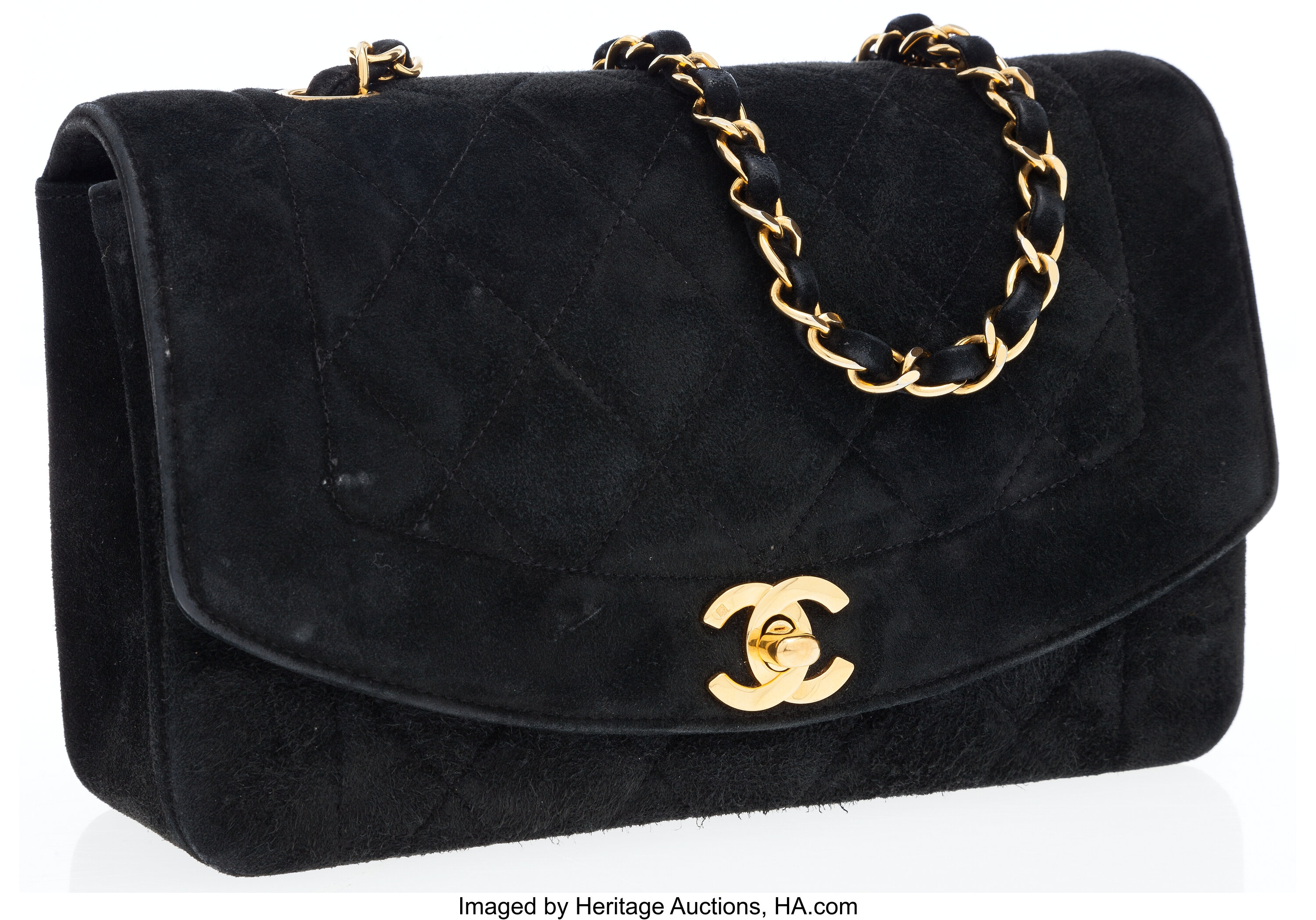 Chanel Black Quilted Suede Flap Bag with Gold Hardware. ... Luxury | Lot  #76016 | Heritage Auctions