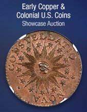 Catalog cover for 2024 May 28 Early Copper & Colonial  US Coins Showcase Auction