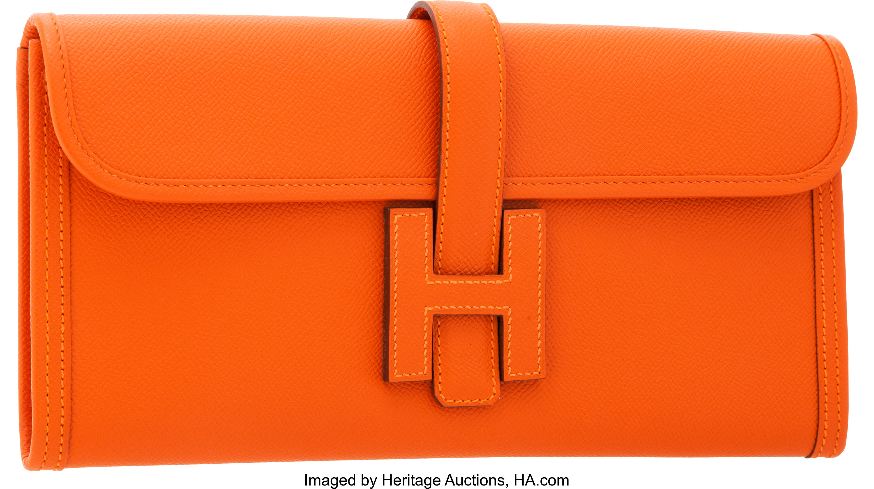 Hermes Feu Epsom Leather Jige Elan H Clutch Bag. ... Luxury | Lot ...