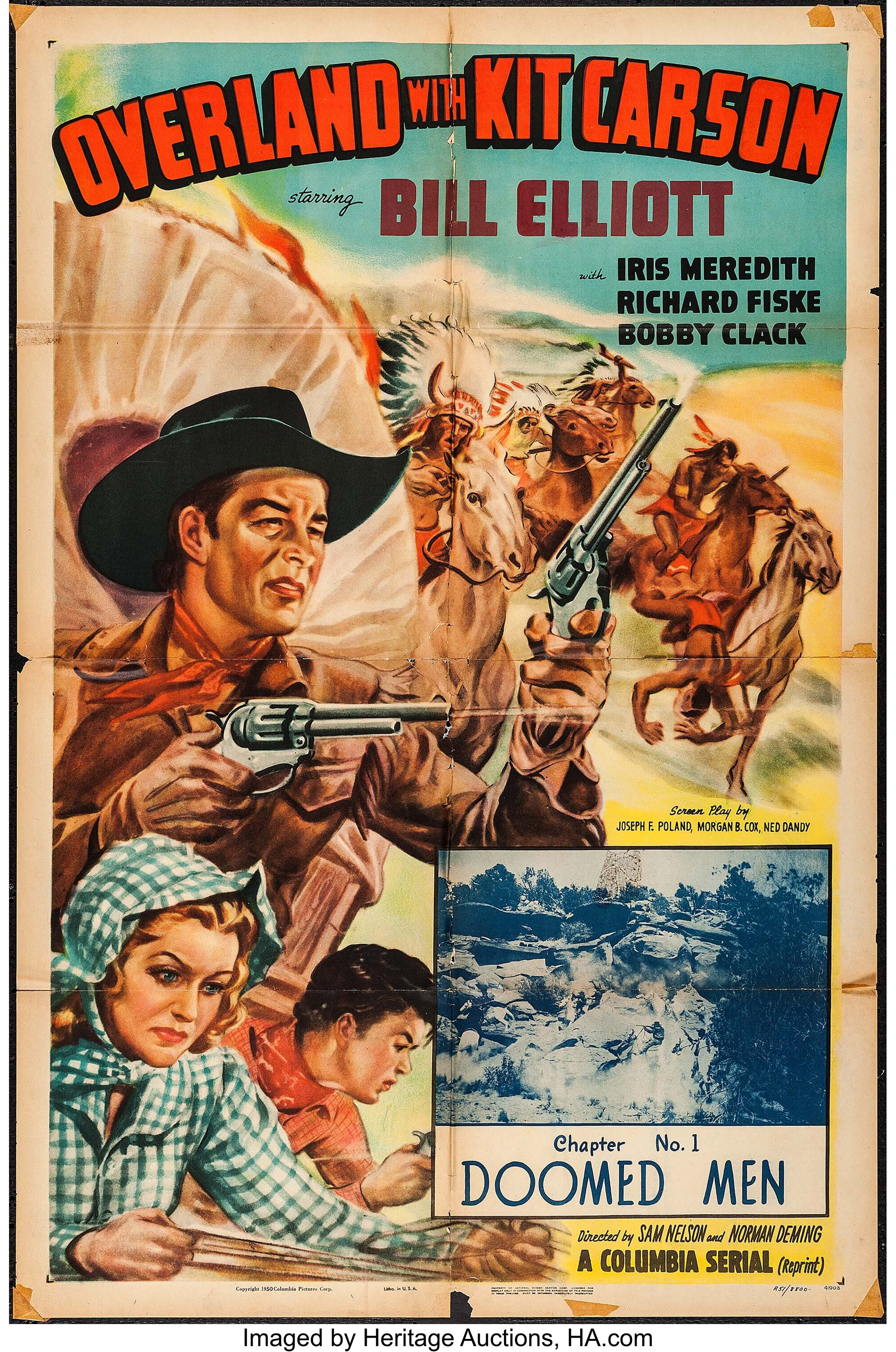 Overland with Kit Carson (Columbia, R-1951). One Sheet (27