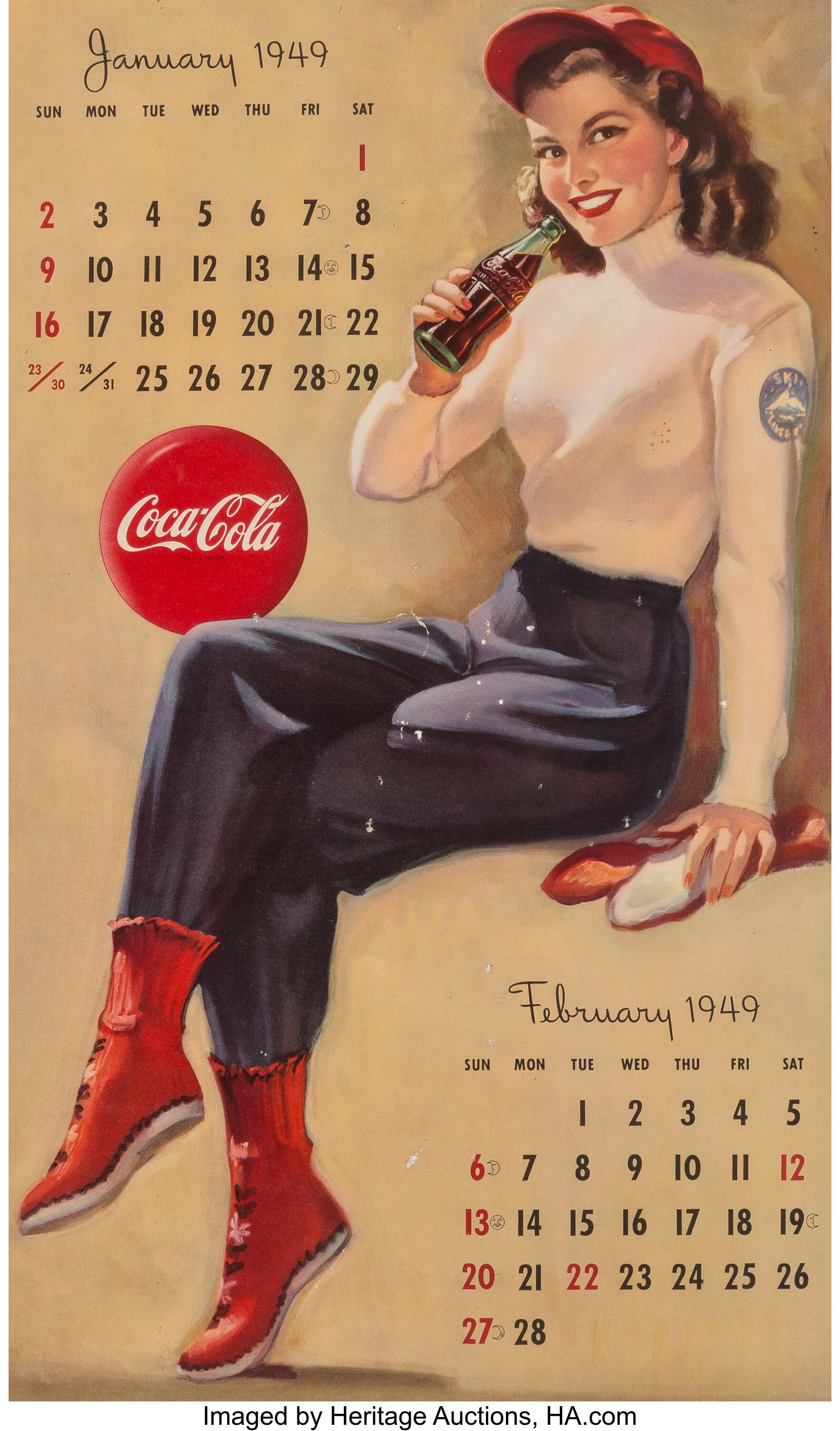 Gil Elvgren (American, 19141980). CocaCola Calendar, 1949. Print