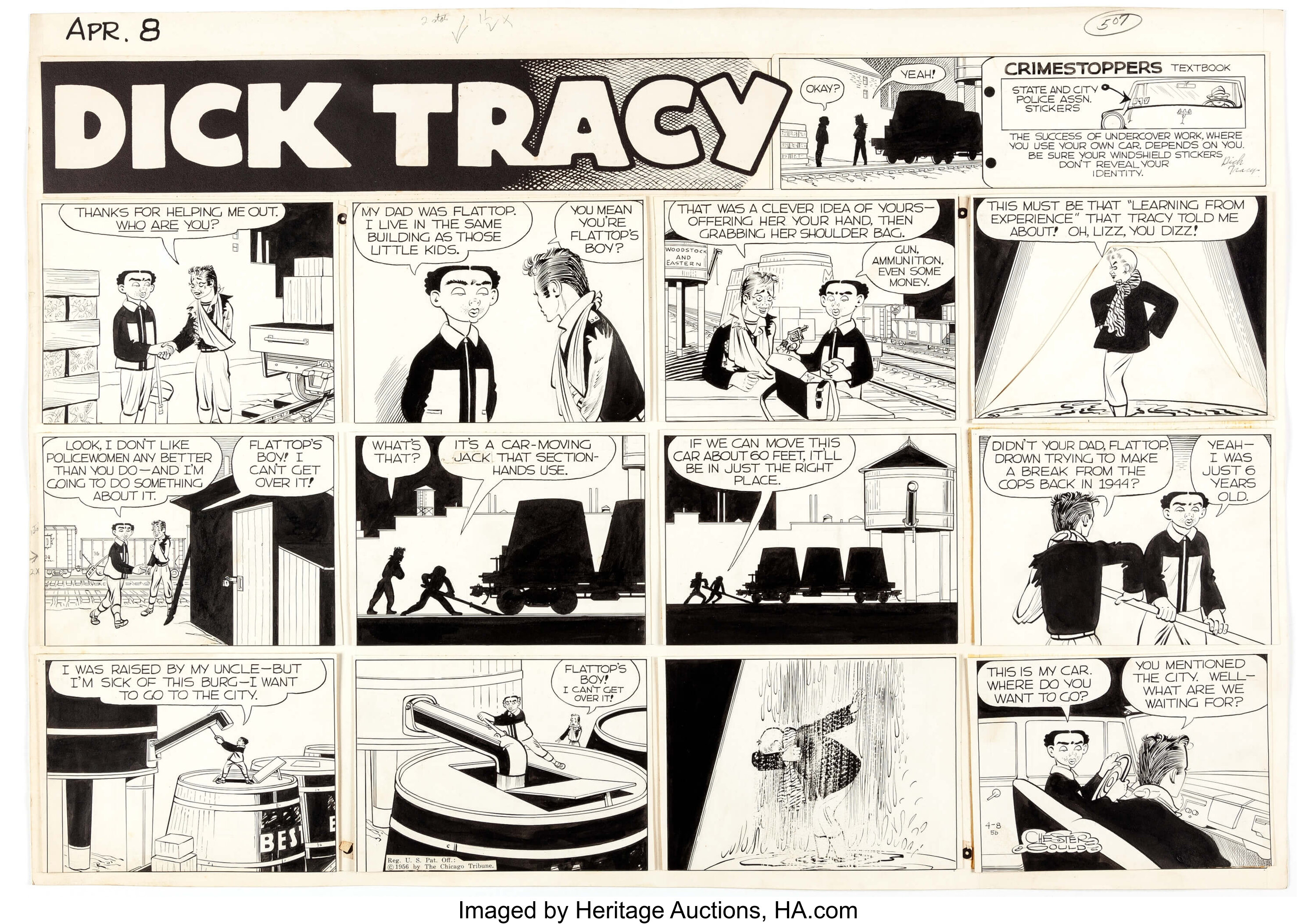 Chester Gould Dick Tracy Sunday Comic Strip Original Art dated | Lot ...