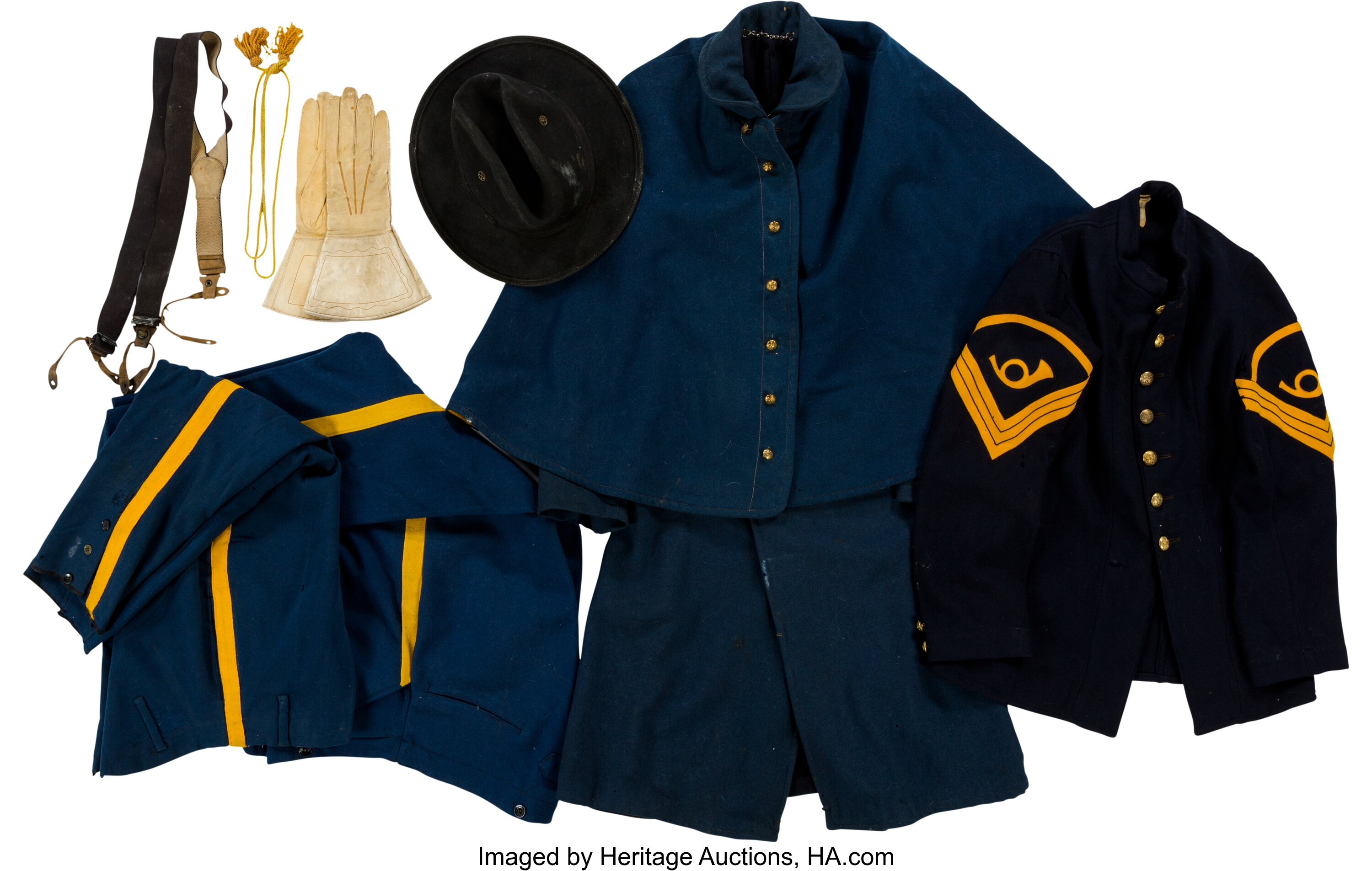 Fantastic Indian War-Era Cavalry Uniform Group.... (Total: 7 ) | Lot