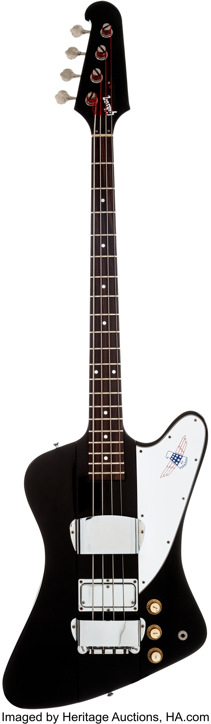 1977 Gibson Bicentennial Thunderbird IV Black Bass Guitar, Serial