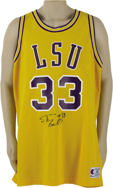 1991-92 Shaquille O'Neal Game Worn LSU Jersey. Sourced directly ...