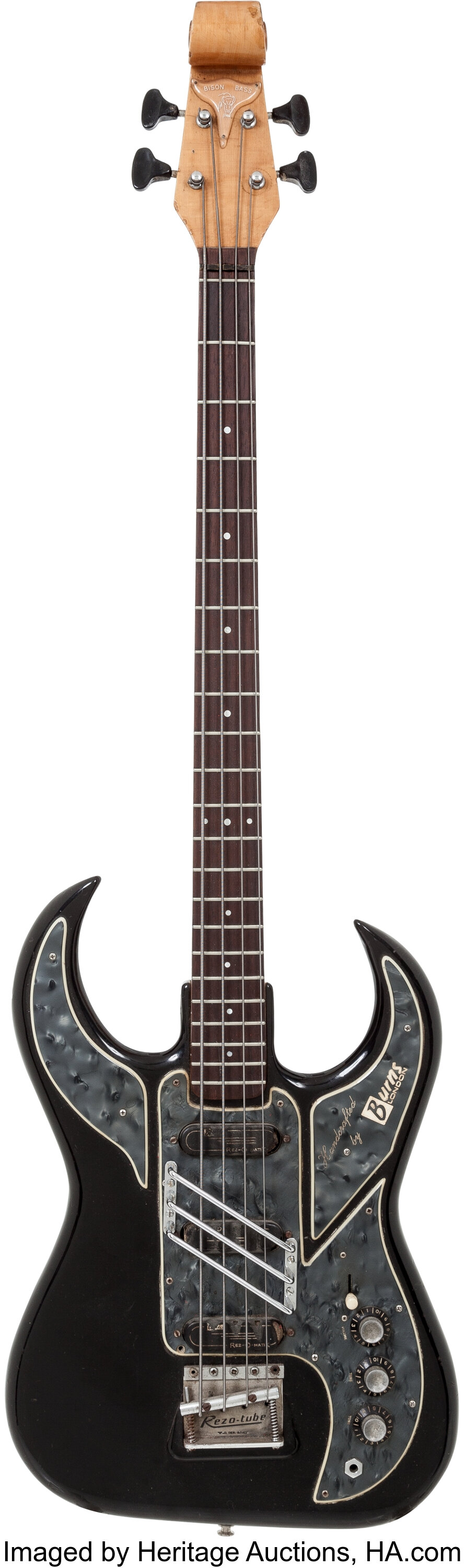 1965 Baldwin/Burns Bison Black Electric Bass Guitar, Serial
