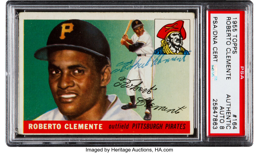 Signed 1955 Topps Roberto Clemente #164 Rookie Card - PSA/DNA