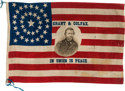 Ulysses S. Grant: A Dramatic Large 1868 Silk Campaign Flag