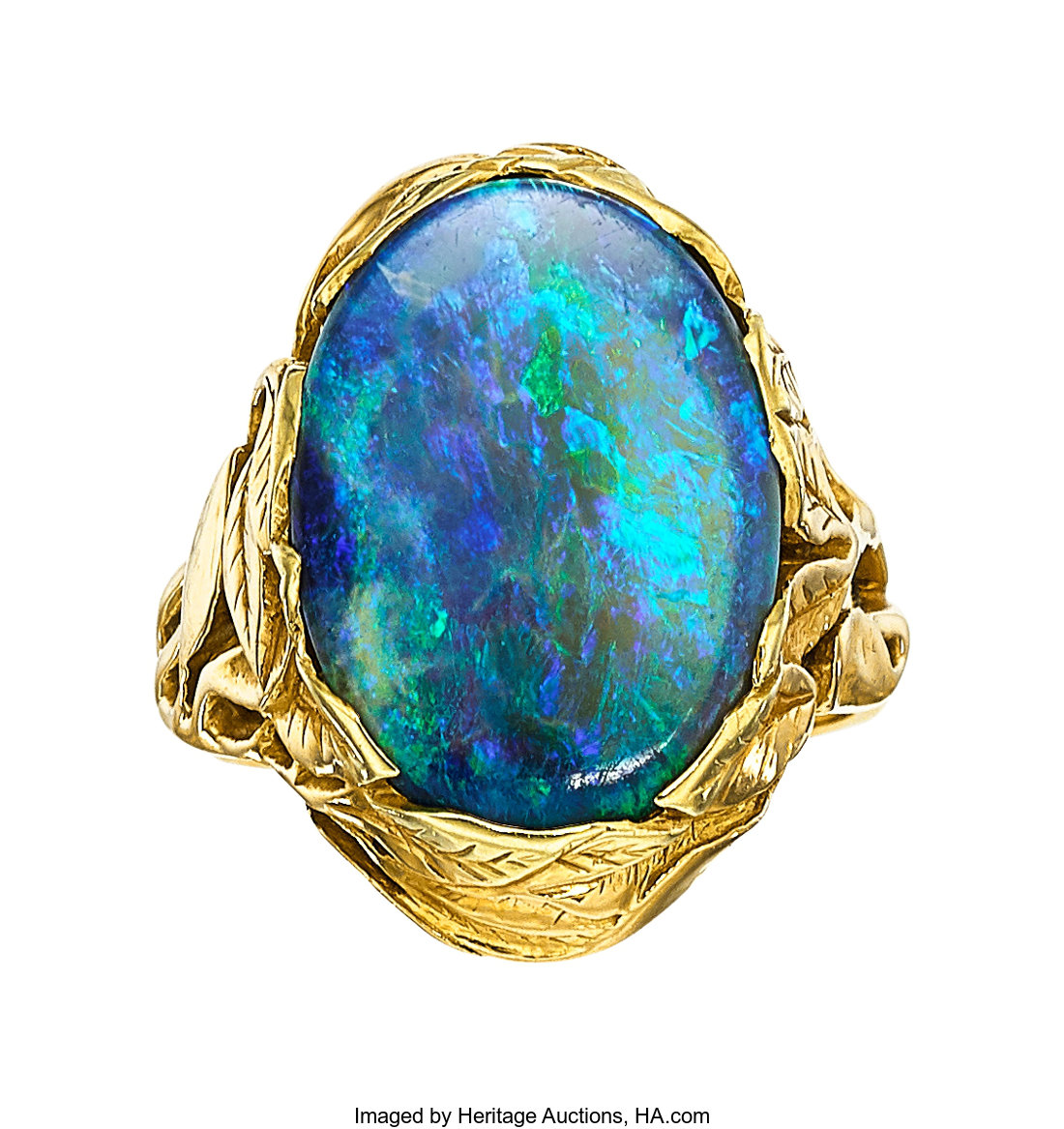 Antique Black Opal, Gold Ring, Tiffany & Co. . ... Estate Jewelry | Lot ...