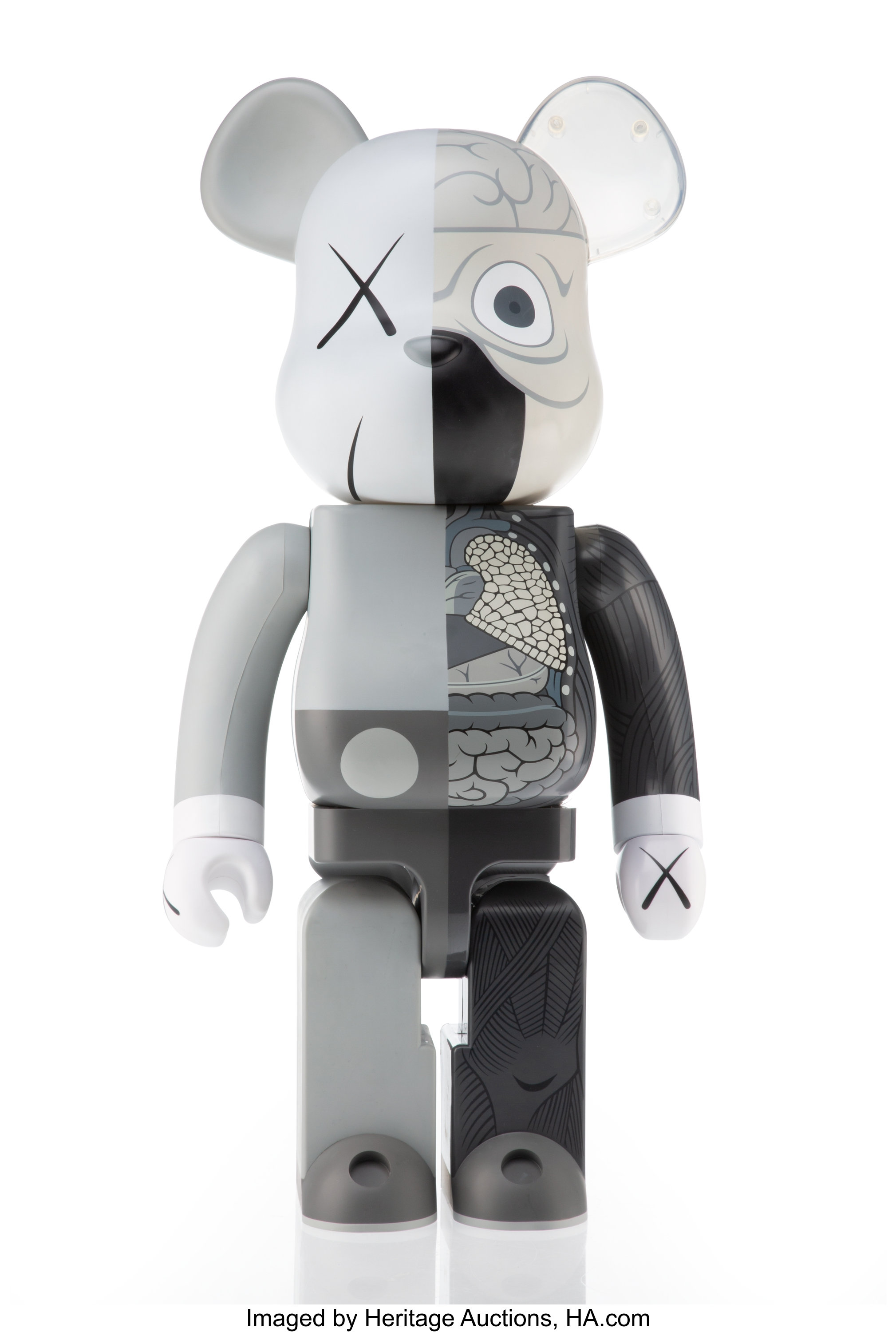 KAWS X BE@RBRICK. Dissected Companion 1000% (Grey), 2010. Painted | Lot
