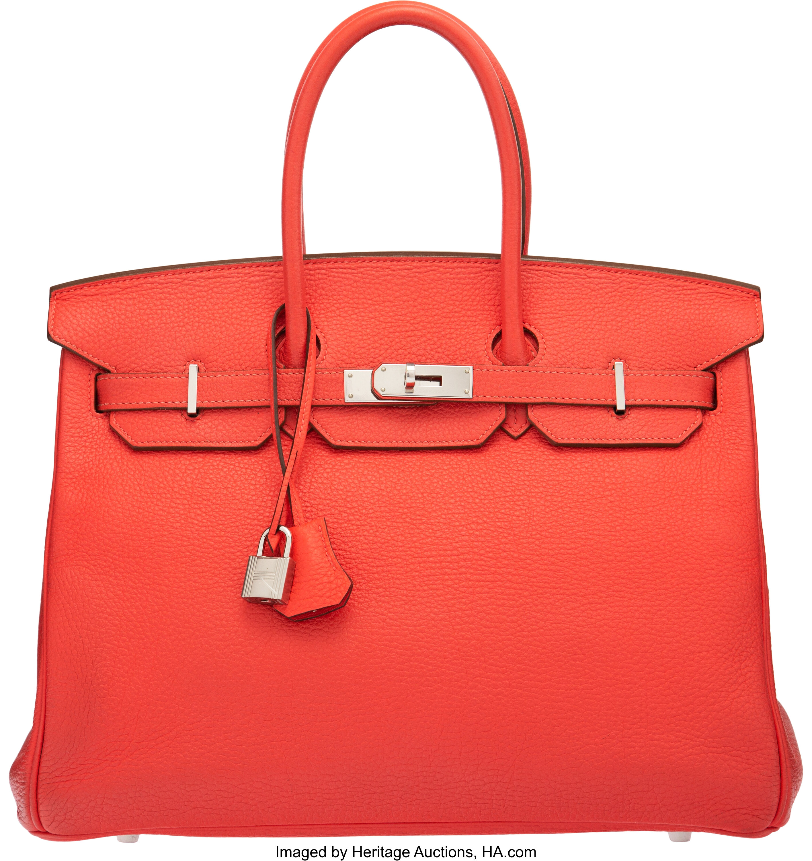 Hermès 35cm Rose Jaipur Clemence Leather Birkin Bag with Palladium ...
