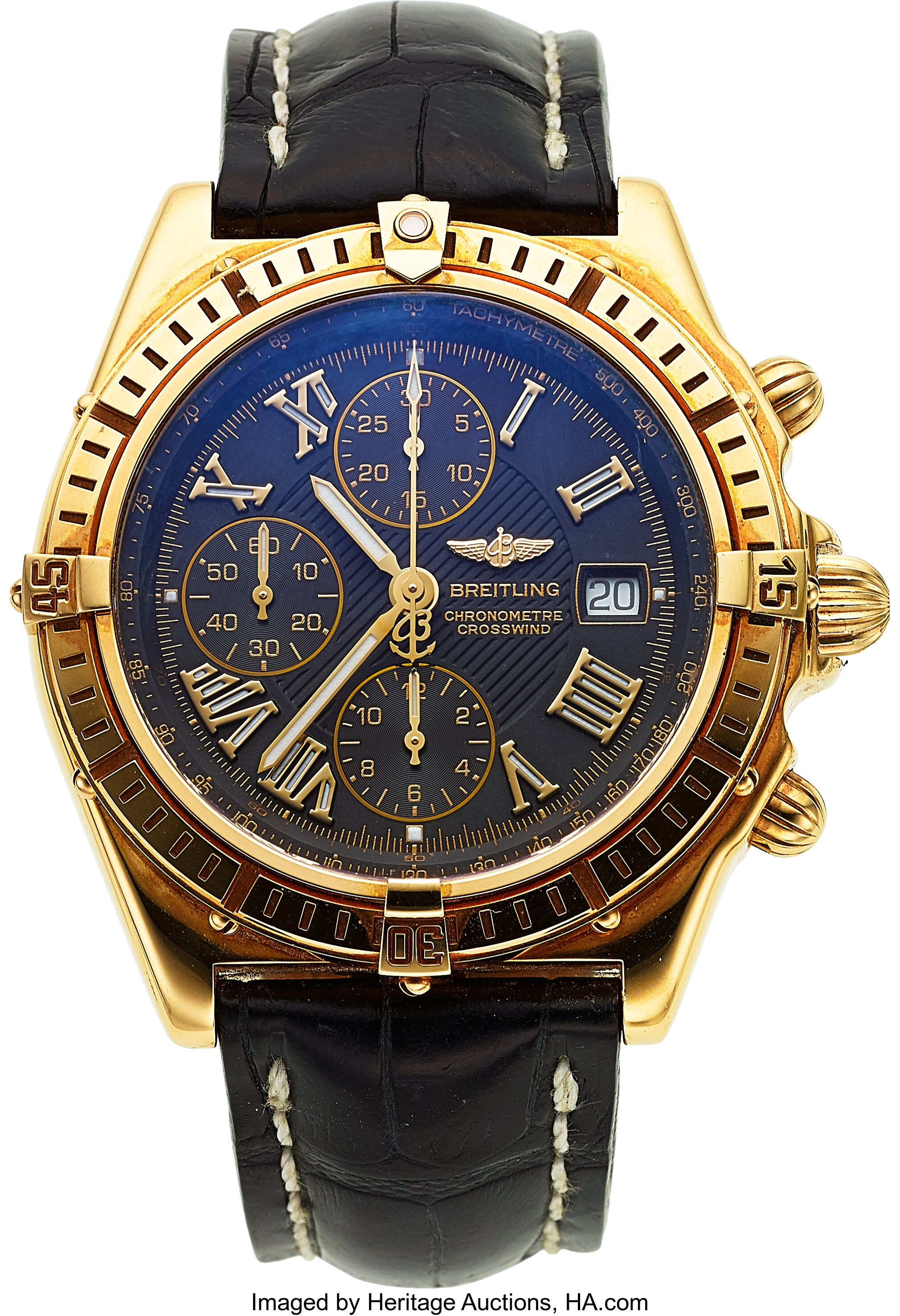 Breitling, Crosswind Chronometer Chronograph, 18k Rose Gold, circa ...