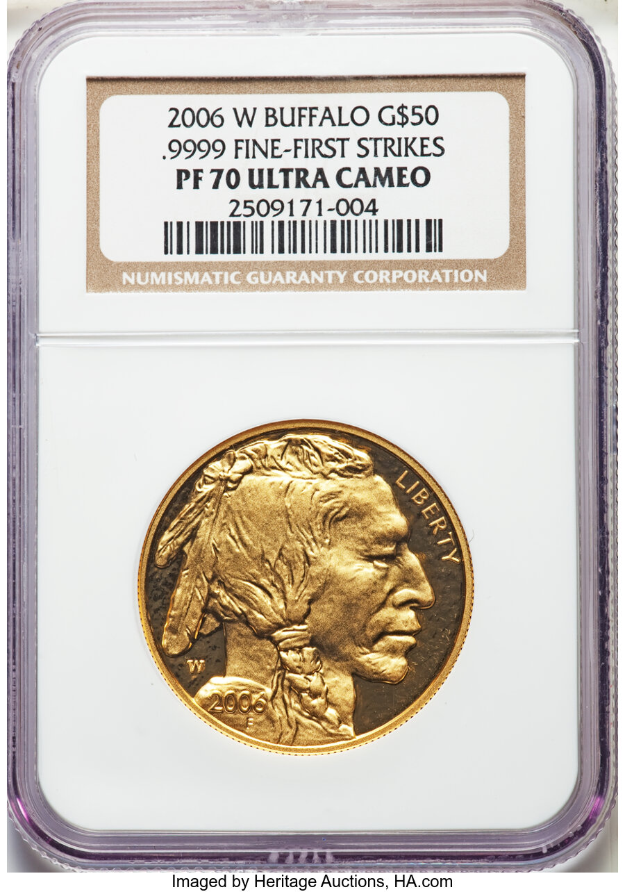 2006 W BUFFALO .9999 FINE G$50 PF | Coin Auction Prices | NGC
