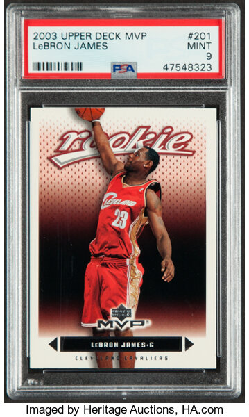 2003 Upper Deck MVP LeBron James #201 PSA Mint 9.... Basketball