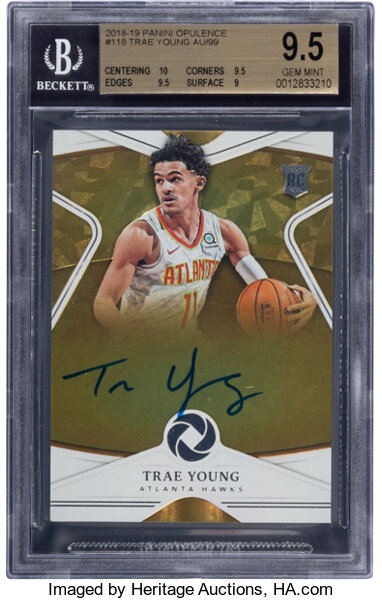 2018 Panini Opulence Trae Young (Autograph) #118 BGS Gem Mint 9.5