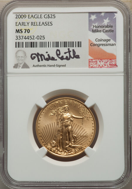 2009 $25 Half-Ounce Gold Eagle, First Strike, MS 70 NGC