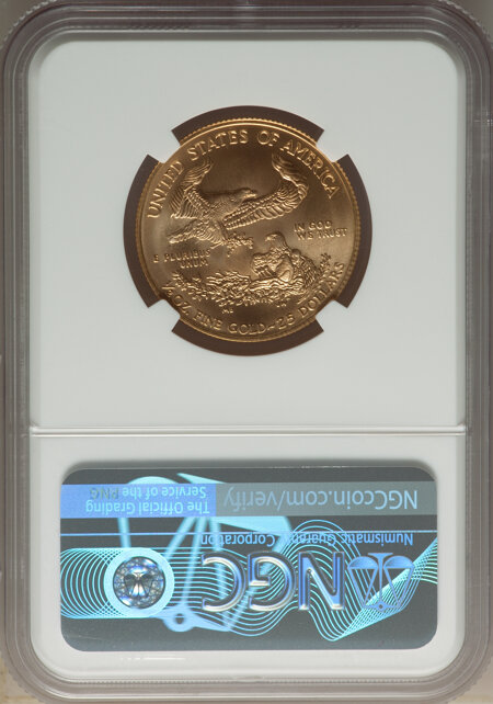 2009 $25 Half-Ounce Gold Eagle, First Strike, MS 70 NGC