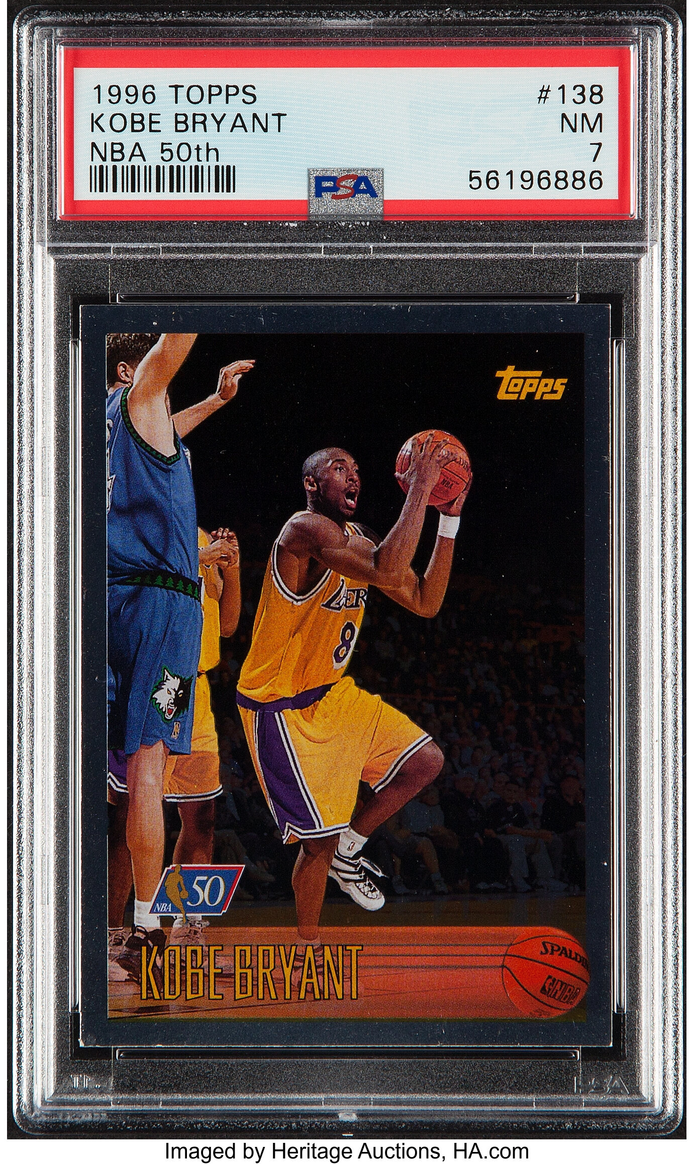 1996 Topps Kobe Bryant (NBA 50th) #138 PSA NM 7.... Basketball