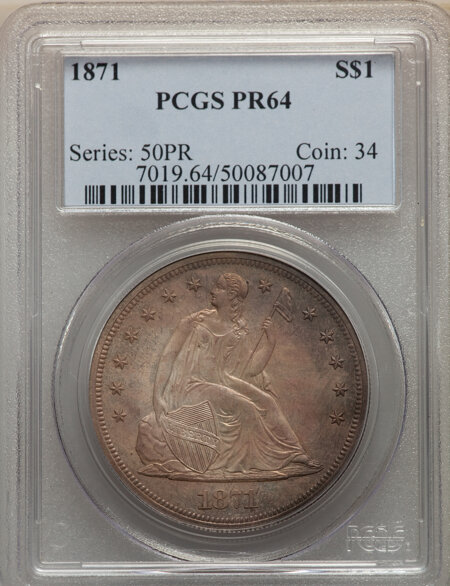 1871 S$1 64 PCGS