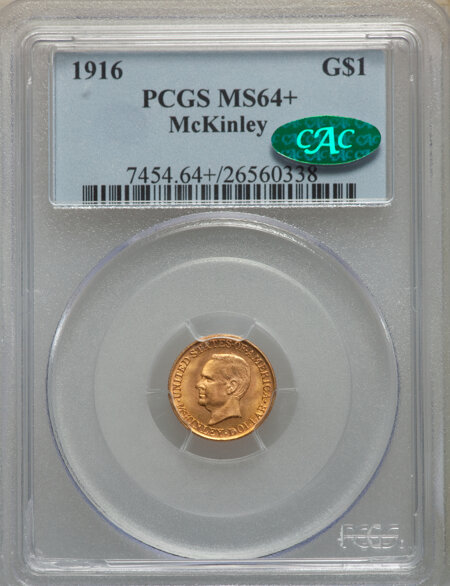 1916 G$1 McKinley CAC PCGS Plus 64 PCGS