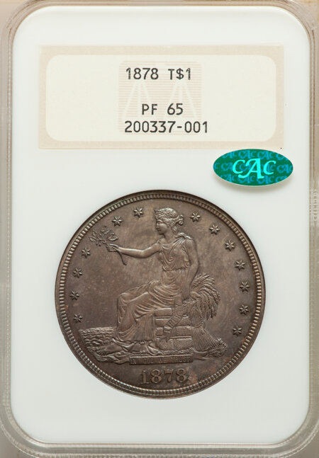1878 T$1 CAC 65 NGC