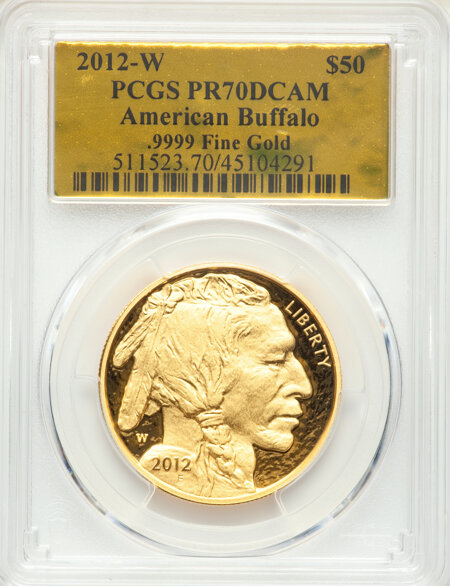 2012-W $50 One-Ounce Gold Buffalo, PR, DC 70 PCGS