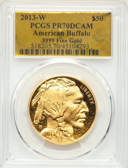 2013-W $50 One-Ounce Gold Buffalo, PR DC 70 PCGS