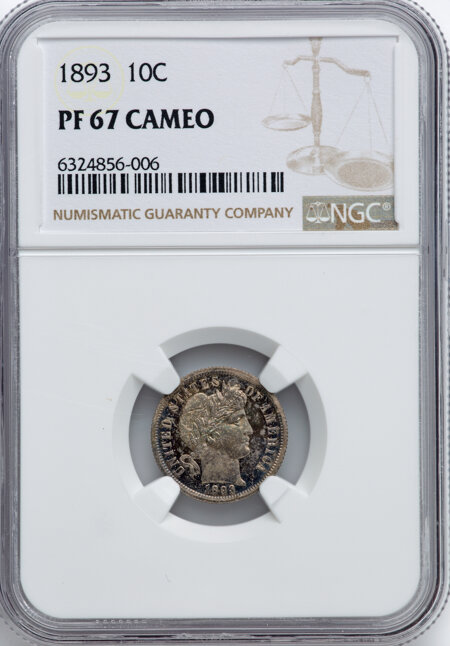 1893 10C, CA 67 NGC