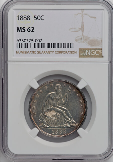 1888 50C, MS 62 NGC